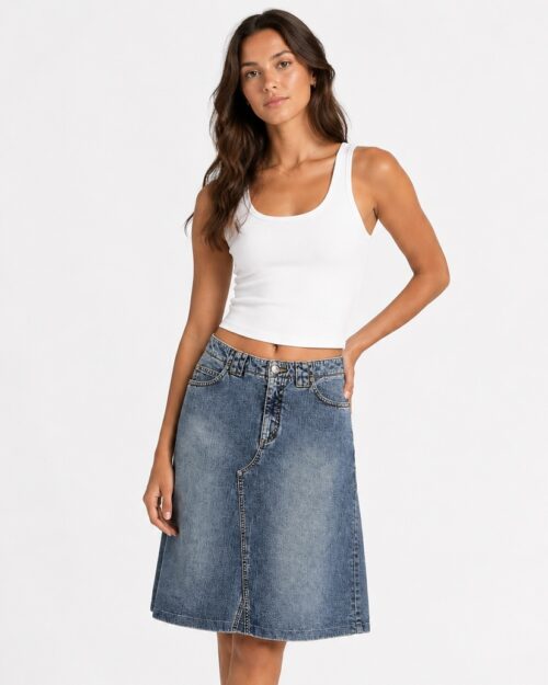 Esprit Jeans A-line denim midi skirt