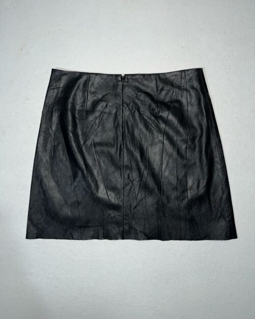 Pimkie black faux-leather A-line mini skirt