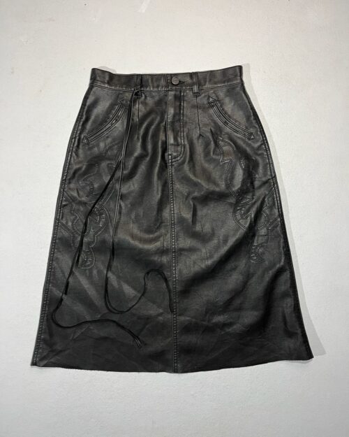 Wrangler Western Leather Midi Skirt