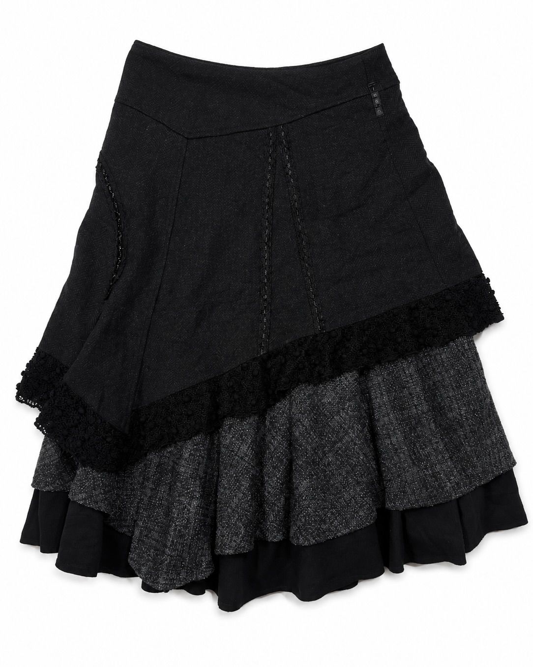 Asymmetric midi skirt from the Japanese fashion