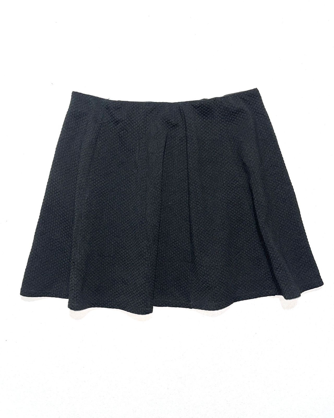 Textured A-line skater mini skirt