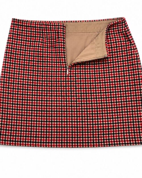 Zara high-waisted houndstooth mini skirt