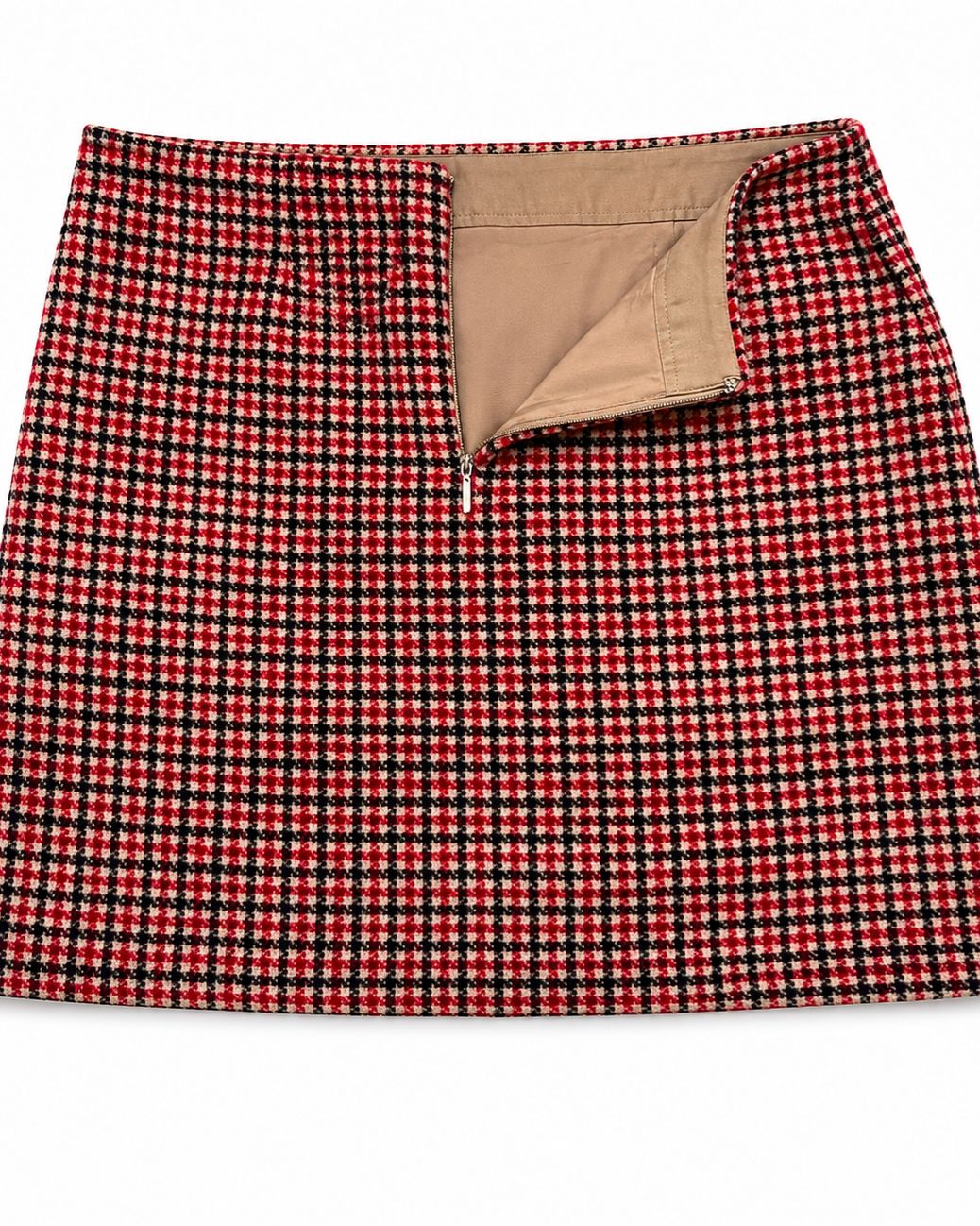 Zara high-waisted houndstooth mini skirt