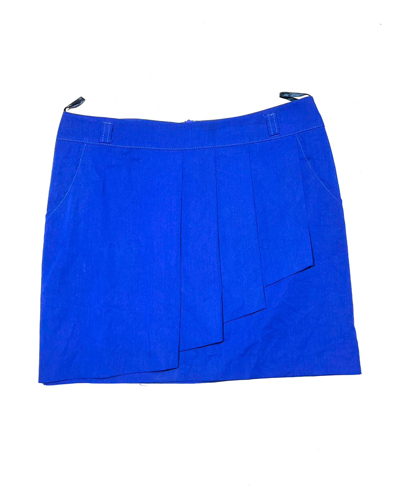 Royal Blue Asymmetric Pleated Skort