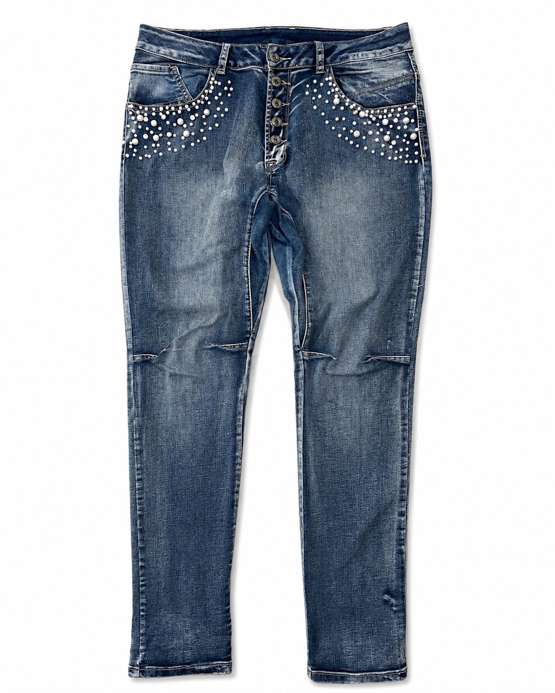 Mid-to-high-rise skinny denim jeans Y2K