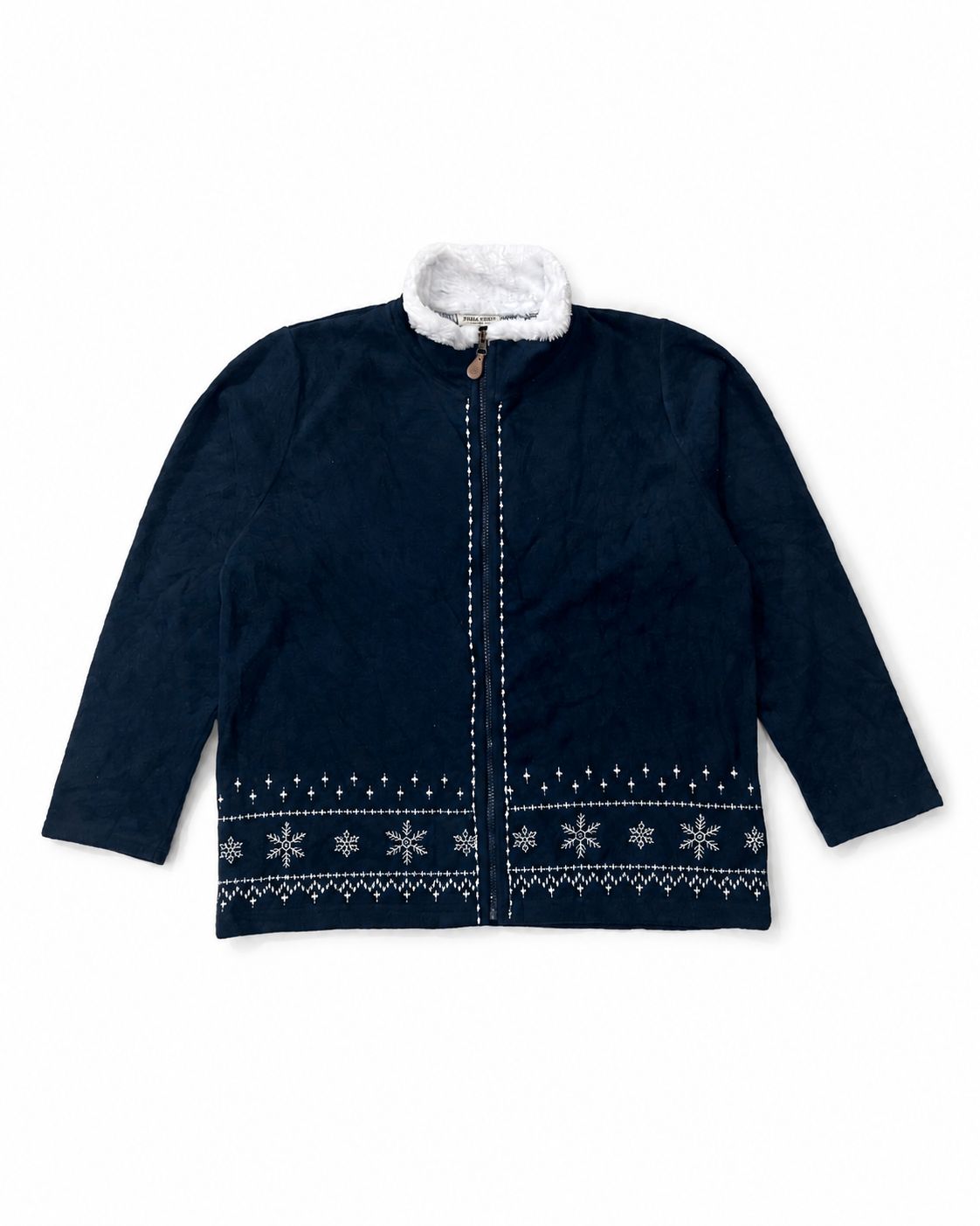 Navy blue, women’s full-zip fleece jacket