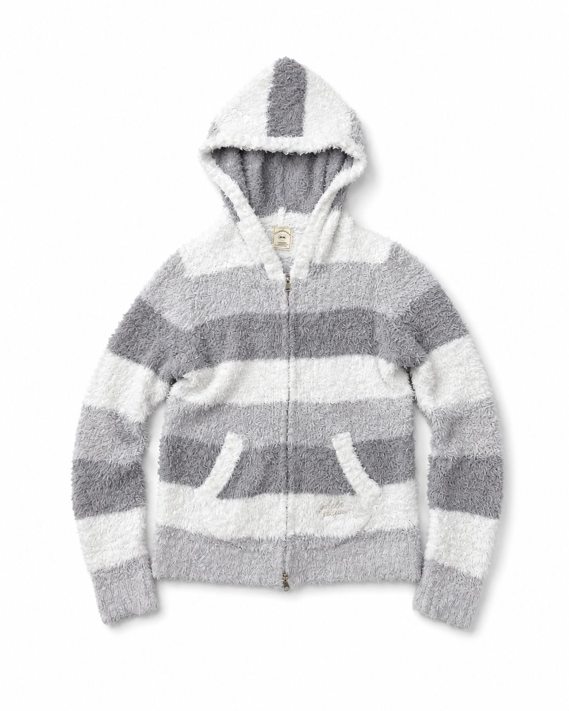 Gelato Pique Striped Zip-Up Loungewear Hoodie
