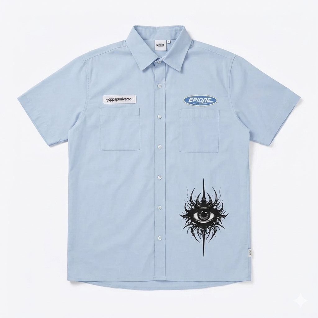 Printed boxy shirt (S)