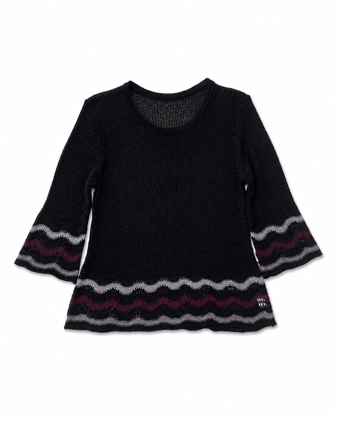 Italian-crafted M Missoni fine ribbed-knit sweater