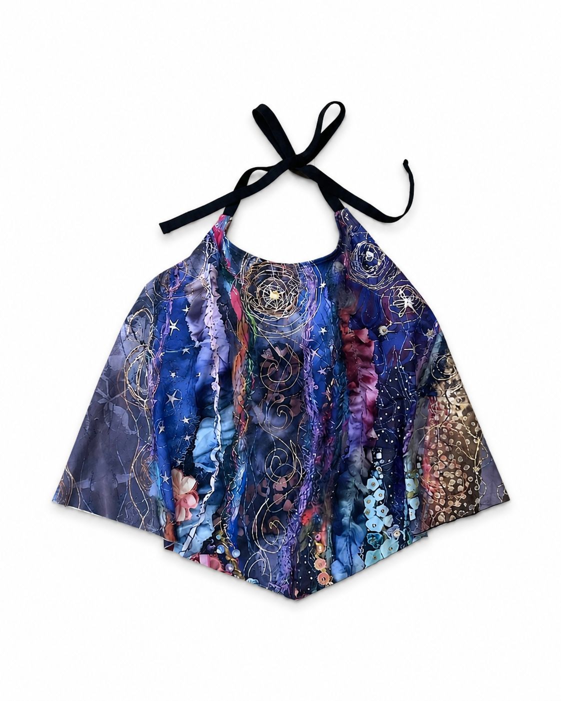 Handkerchief-hem halter top