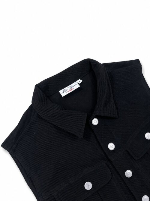 Cropped women's utility vest or denim-style jacket