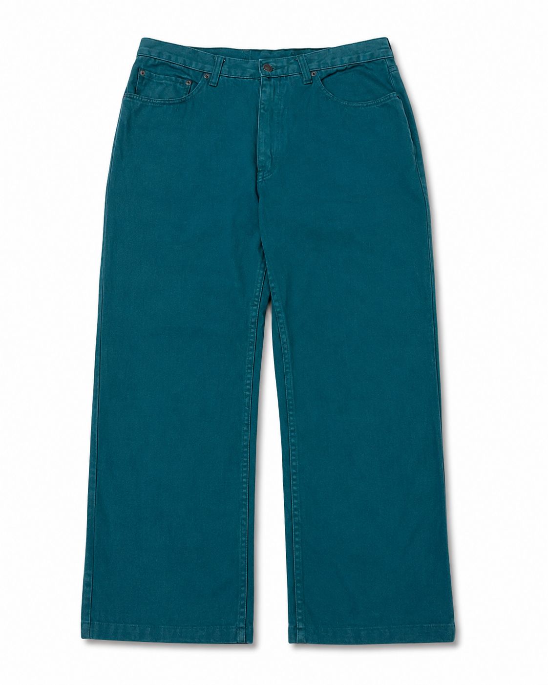 Contemporary Y2K wide-leg, relaxed-fit twill trousers/jeans