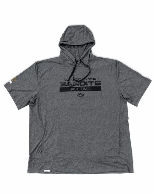 Grey heather, short-sleeve performance hoodie