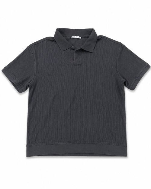 Zara Men's Ribbed Polo Shirt