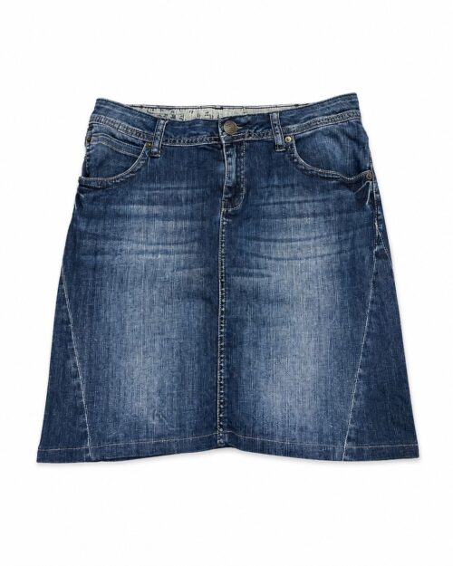 Classic blue denim mini/midi skirt