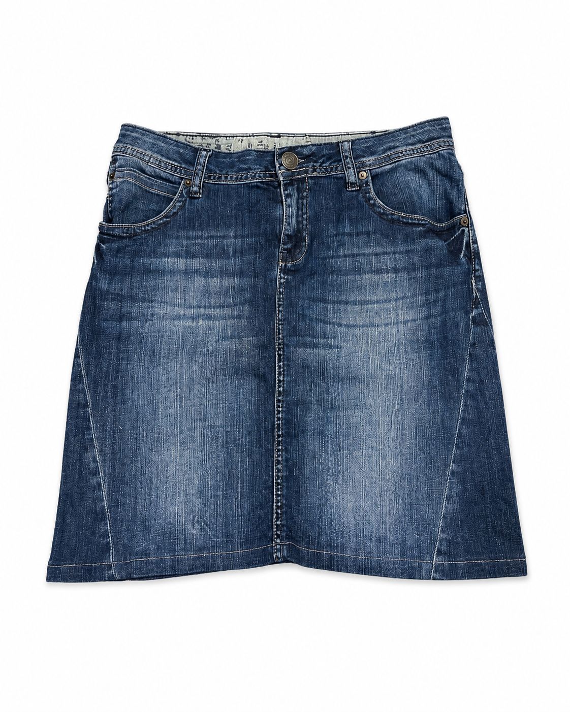 Classic blue denim mini/midi skirt