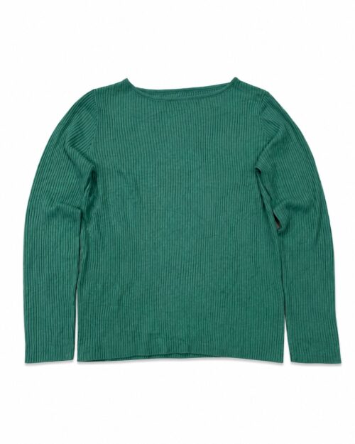 Women's fine-ribbed, long-sleeve knit top