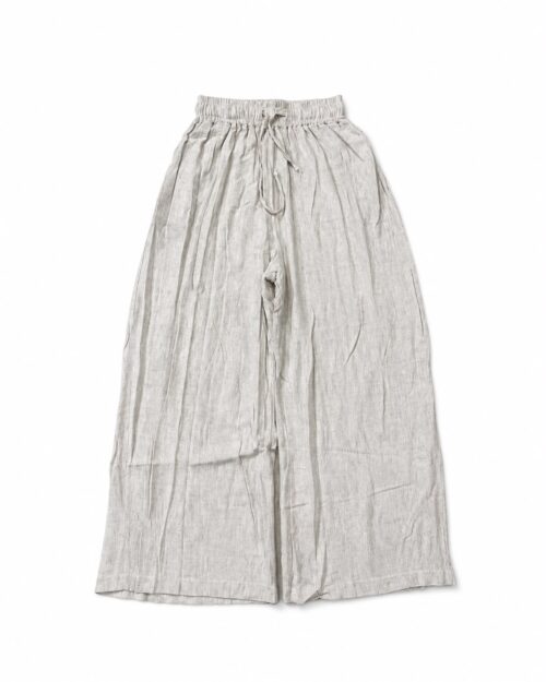 Unisex, relaxed-fit, wide-leg linen trousers