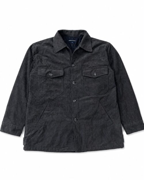 Men's charcoal grey/faded black utility overshirt jacket