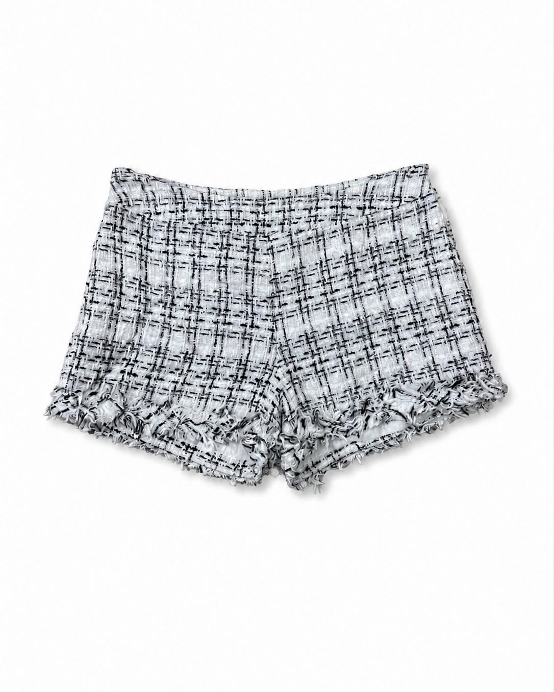 Women’s high-waisted tweed shorts