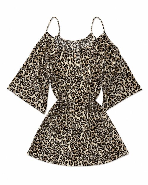 Lightweight leopard-print mini dress