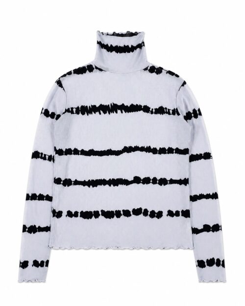 Women’s semi-sheer mesh turtleneck top