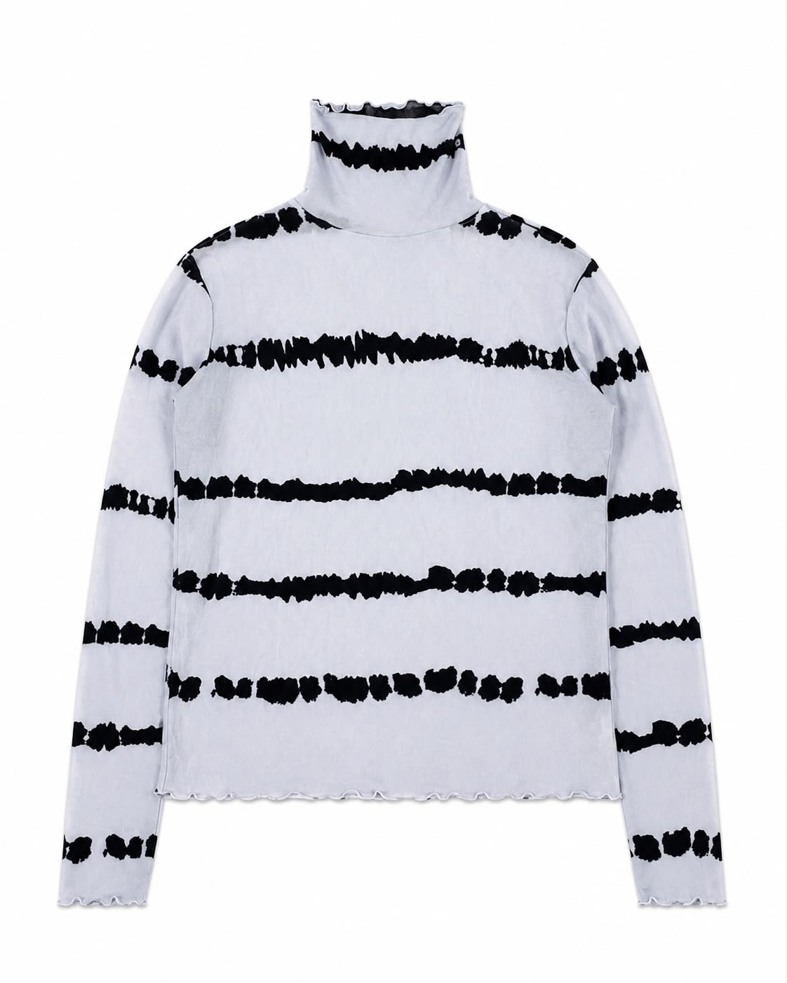 Women’s semi-sheer mesh turtleneck top