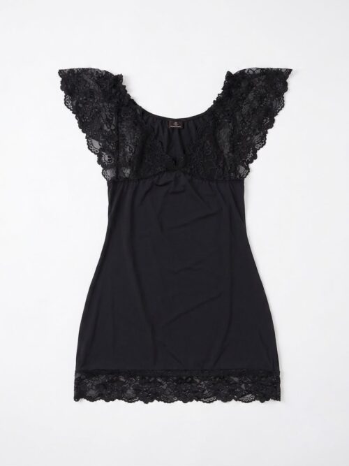 short black slip dress