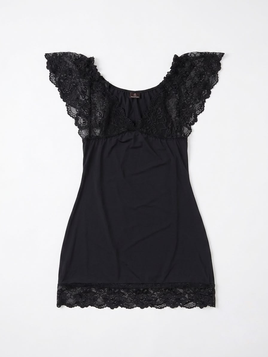 short black slip dress