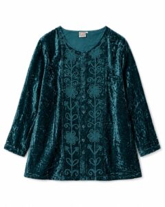 Vintage-style Whimsigoth/Bohemian crushed velvet tunic top