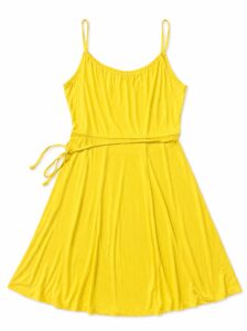 Yellow, knee-length A-line summer dress