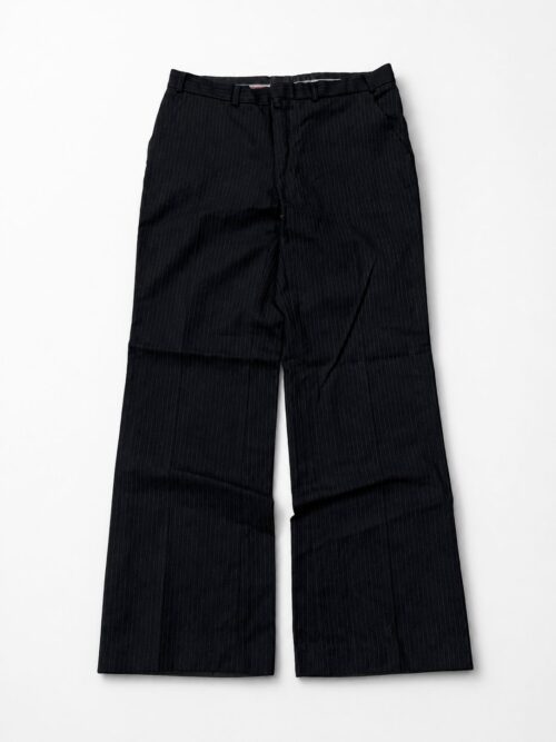 Daniel Schagen men’s wide-leg pinstripe dress trousers.