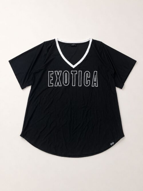 Black basketball-style mesh activewear t-shirt