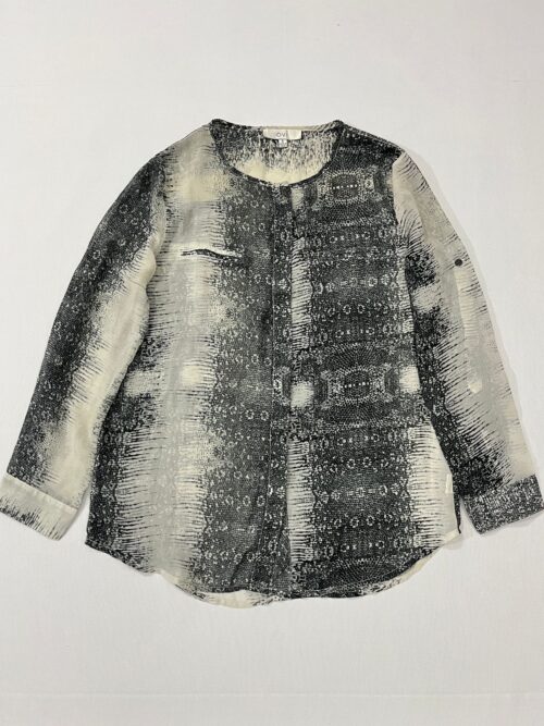 Lightweight, button-up women's blouse.