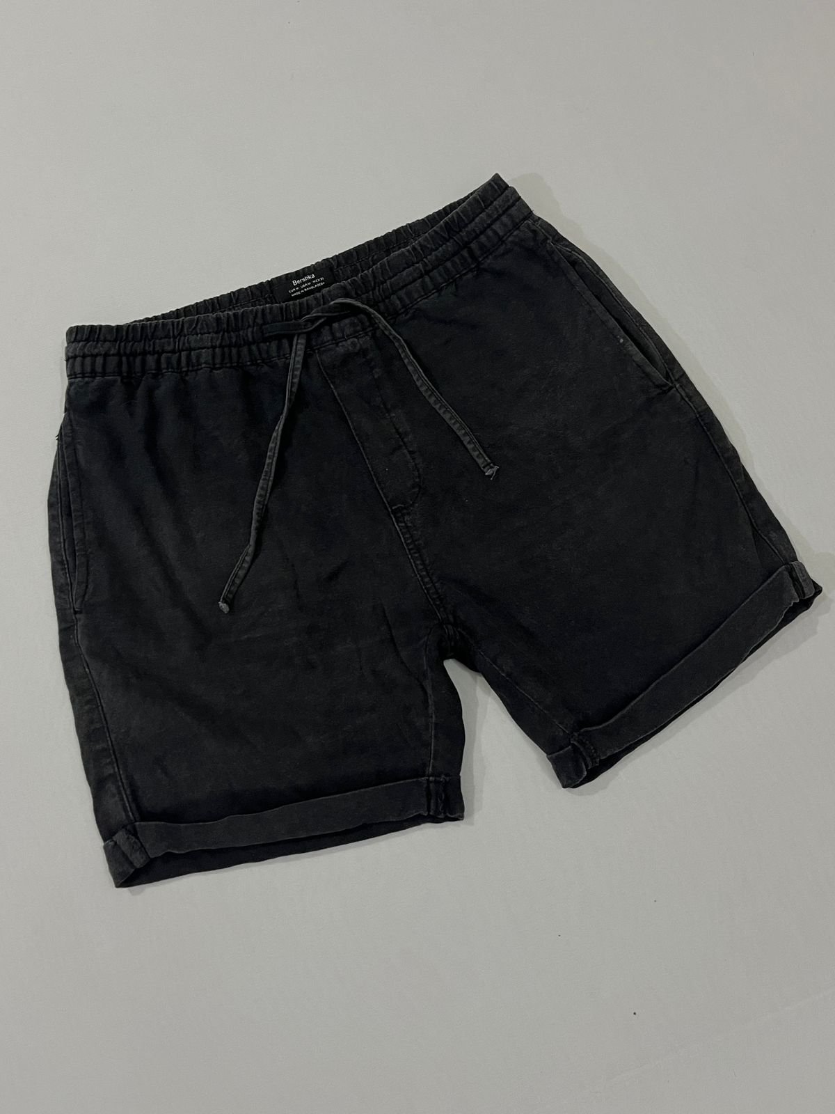Bershka Washed Drawstring Casual Shorts / Bermuda Shorts