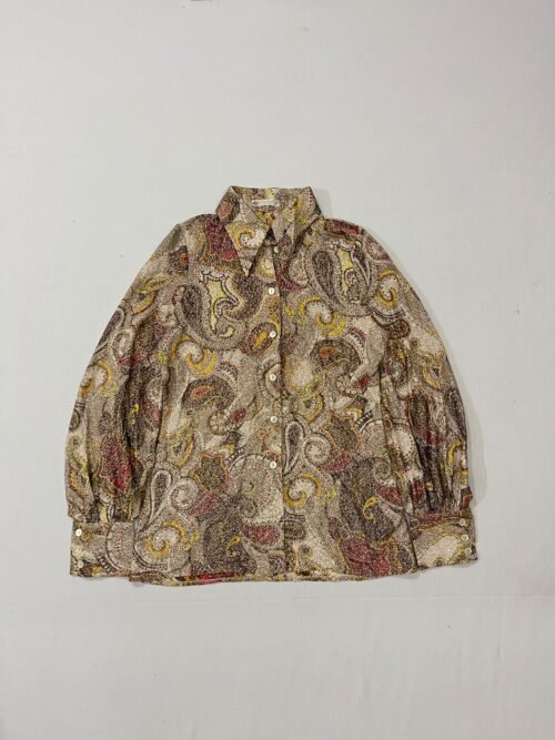 Vintage 1970s Lurex Paisley Disco Blouse