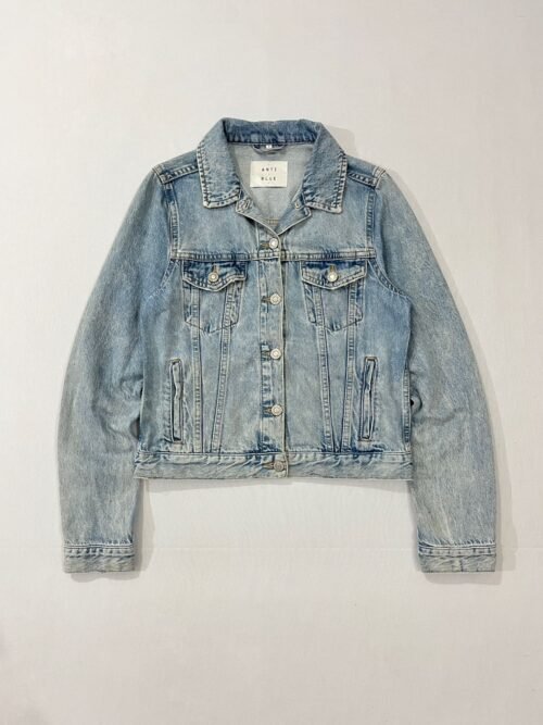 Anti Blue Light-Wash Denim Trucker Jacket