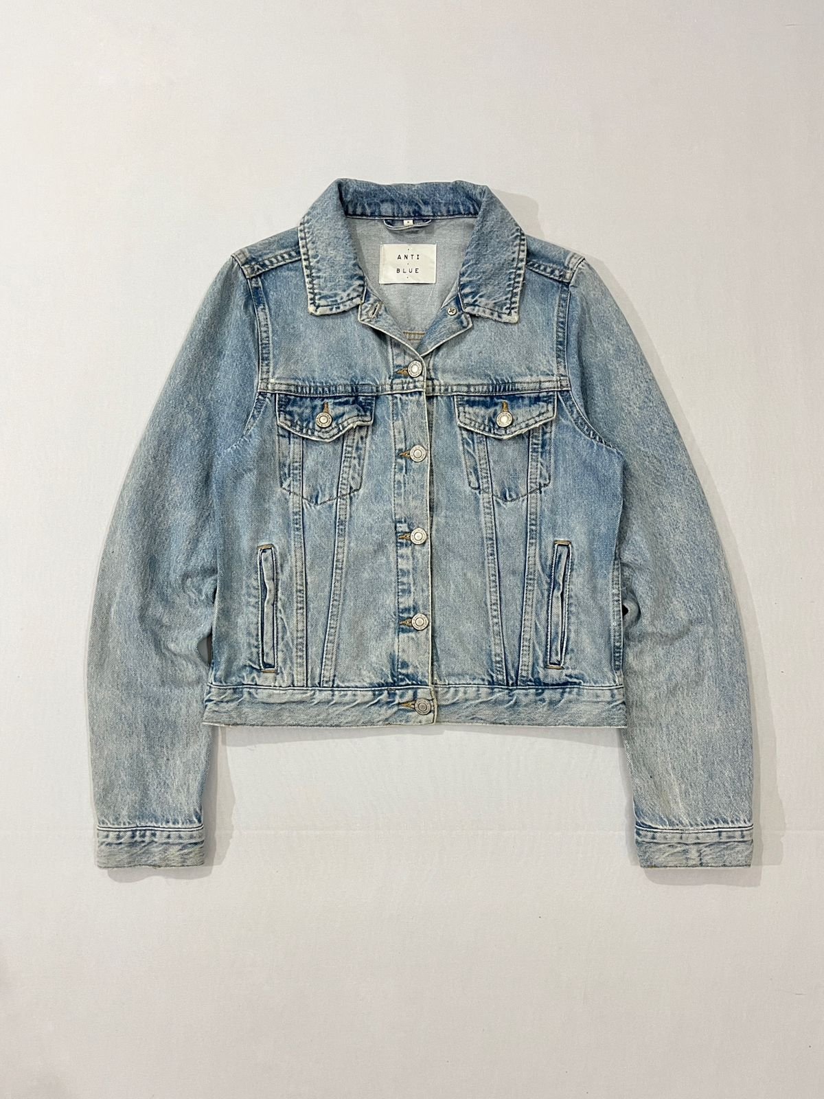 Anti Blue Light-Wash Denim Trucker Jacket