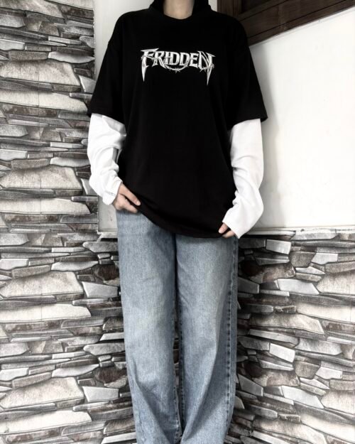 BLACK LAYERED FULL SLEEVE TEE