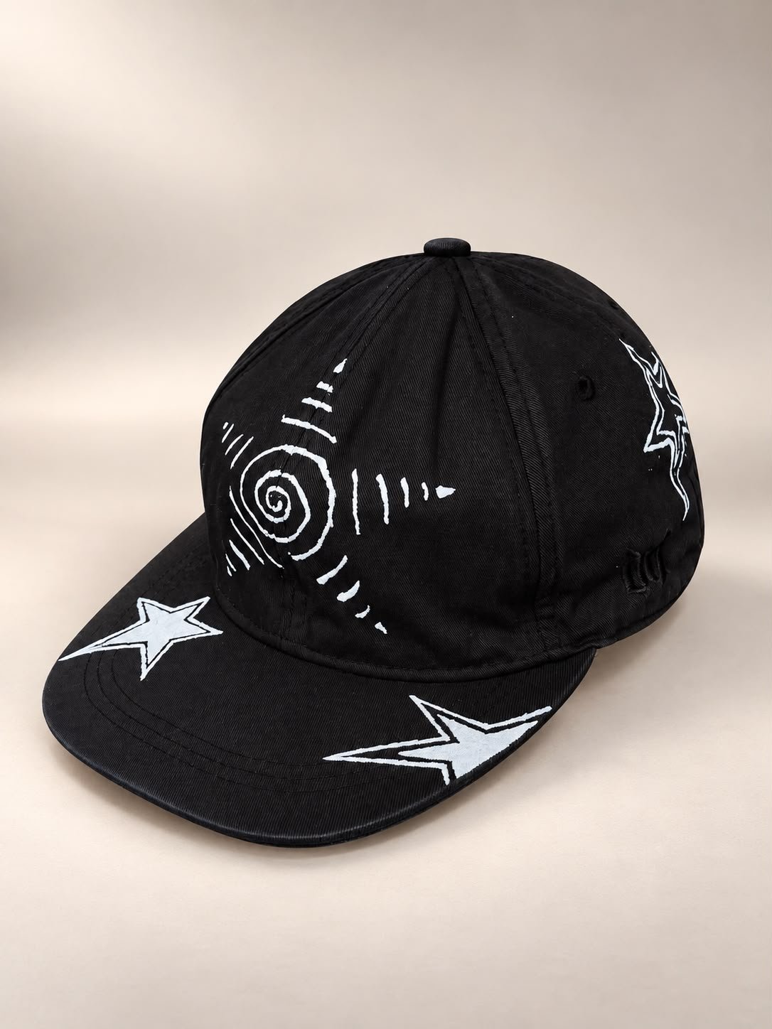H&M of-1 Hand-Painted Celestial Y2K / Spiral Star & Doodle Art