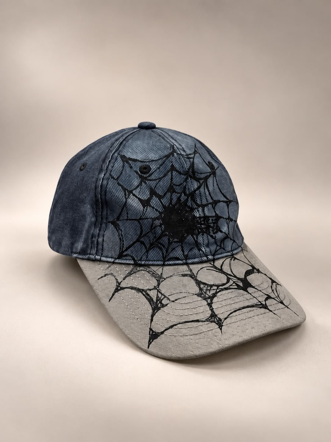 1-of-1 Custom Hand-Painted Two-Tone Baseball Cap / Dad Hat