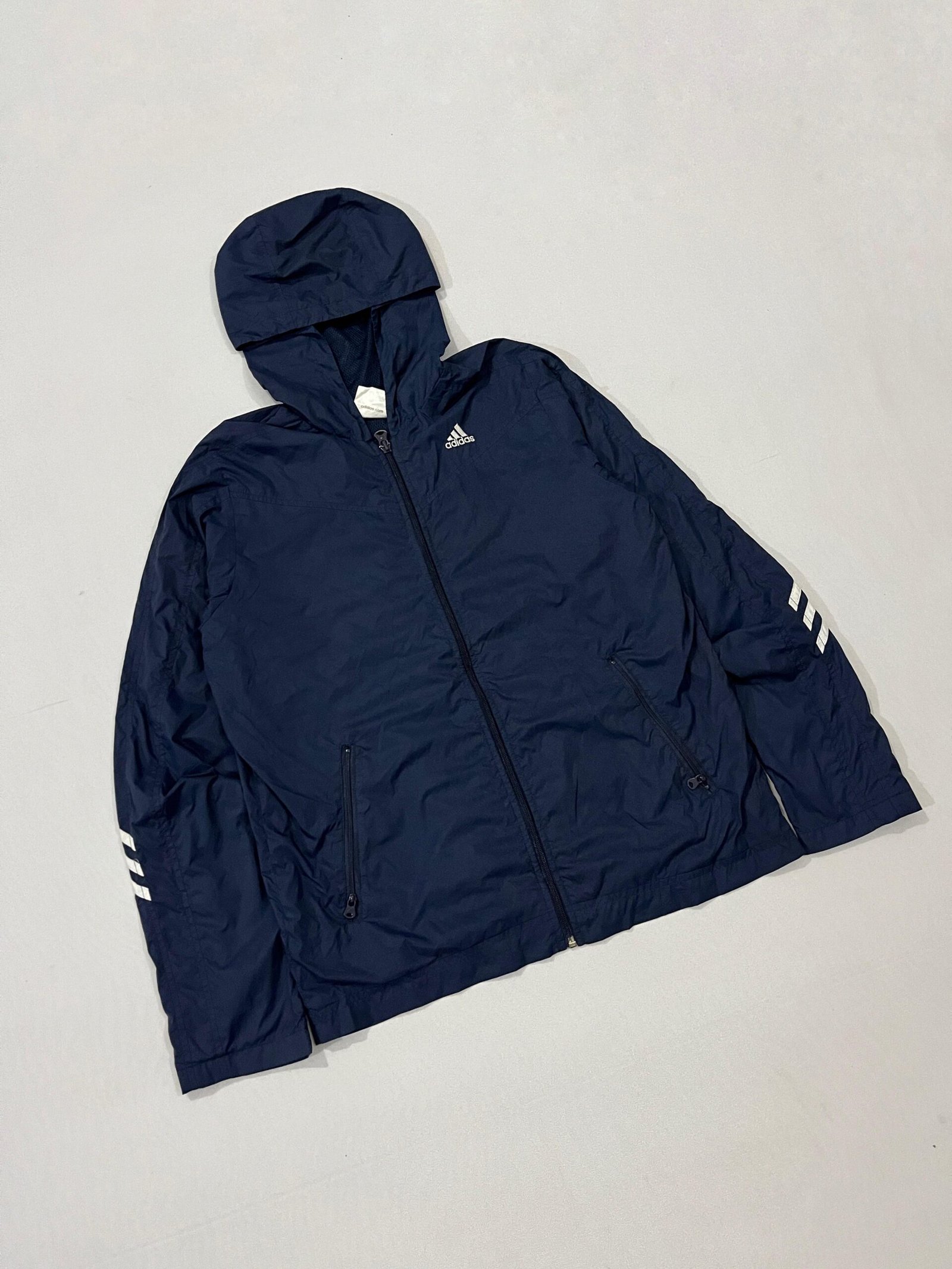 Adidas Navy Hooded Windbreaker